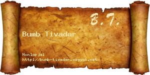 Bumb Tivadar névjegykártya